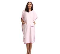 FLYILY Microfibre Surf Poncho Towel with Hood Bath Robe for swimming and beach changing One Size Fit All adults(LightPink,L)