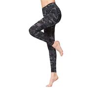 FLYILY Women Printed Yoga Pants High Waisted Leggings for Fitness Running with Pockets (Camouflage, S)