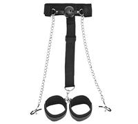 FlyinBet Bondage Restraints BDSM Sex Toys Restraints Kit Neck to Wrist, Adjustable Handcuffs Restraint Set 3 in 1Sex Toys with Ropes Nipple Clamps Handcuffs Gag Ball Collar Sex Set