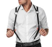 FlyinBet Men's Harness Belt, Nightwear Costume PU Leather Body Chest for Men, Sexy Punk Body Harness Belt, Adjustable Buckle Clothes Outfits, Nightclub Cosplay Clubwear