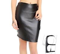 FlyinBet Women's Sexy Erotic Skirt Sexy Open Crotch Leather Skirt for Sex Fetish Erotic Lingerie Sexy Costumes Women Open Underwear Bondage