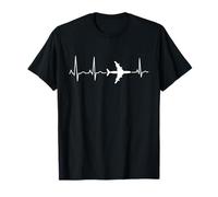 Flying Airplane Heartbeat Love Simple Design for Pilot Life T-Shirt