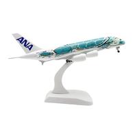Flying airplane model Diecast Metal Alloy Japan Airline ANA Sea Turtle A380 20CM Airplane For Collection Display aviation aircraft model(Green)
