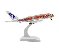 Flying airplane model Diecast Metal Alloy Japan Airline ANA Sea Turtle A380 20CM Airplane For Collection Display aviation aircraft model(Orange)