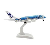Flying airplane model Diecast Metal Alloy Japan Airline ANA Sea Turtle A380 20CM Airplane For Collection Display aviation aircraft model(Blue)
