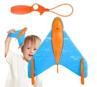 Flying Airplane Toy - LED Foam Glider with Launcher, Catapult Plane for Kids | Outdoor Game Model Aircraft, Backyard Throw Toy for Boys Girls, Birthday Sports Gift, Light-Up Plane