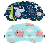 Flying Angel Pig Pink Cloud Rainbow Blue Sky 2-Pack Light-Blocking Soft Breathable Blindfold Sleeping Masks