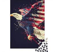 Flying Bald Eagle 1000 Piece Jigsaw Puzzle Paper for Adults Dynamic Freedom Style Puzzle Game for Family Stress Relief Home Gift 52x38cm/1000pcs