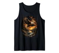 Flying Bald Eagle Mountain Landscape Bird of Prey Eagle Tank Top