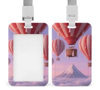Flying Balloon ID Badge Holder Retractable Badge Reel Vertical Card Name Tag Holder with Breakaway Lanyard, ID Cards Holders Case for Nurse Security Staff Women Men