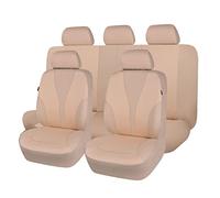 Flying Banner 9 pcs Beige Cloth Fabric Universal Car Seat Covers Set Airbag