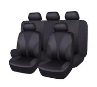 Flying Banner 9 Pieces Car Seat Covers Full Cover Breathable Composite Sponge Polyester Fabric Black