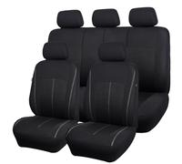 Flying Banner Black Jacquard Car Seat Covers Full Set Airbag Compatible Auto Protector Rear Bench Back Split