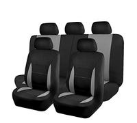 Flying Banner Car Seat Covers Full Set Front Seats and Rear Bench Polyester car seat Protectors Black Gray Purple airbag Compatible Rear Bench Split (Black Gray)