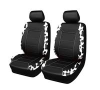 Flying Banner car seat Covers Protects Water Proof Faux Leather Carbon Fiber Fronts Cow Black