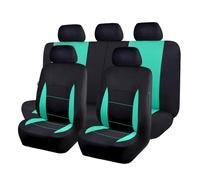 Flying Banner Flat Cloth Universal Fit Car Seat Covers Full Set with Airbag Compatible (Black and Mint Green)