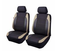 Flying Banner Gabardine Mesh Front Car Seat Covers Airbag Compatible Protector Universal for Most Car Truck Vans SUVs (Black and Beige)