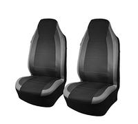 Flying Banner Gabardine Mesh Front Car Seat Covers Airbag Compatible Universal for Most Car Truck Vans SUVs (Black Grey)