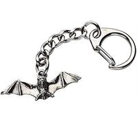 Flying Bat Crafted from UK Pewter Key Ring (WA) + 59mm Button Badge