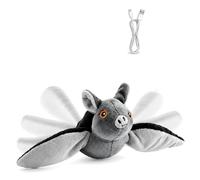 Flying Bat Dog Toy Realistic Bat Flight Flapping Wings Interactive Pet Toy with Chirping Sounds, Touch Activated USB Rechargeable Interactive Flapping Bird Cat Toys for Indoor Cats