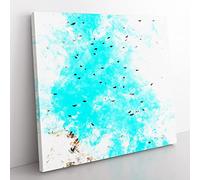 Flying Bats In Rwanda Watercolour Modern Canvas Wall Art Print Ready to Hang, Framed Picture for Living Room Bedroom Home Office Décor, 50x50 cm (20x20 Inch)