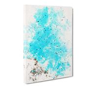 Flying Bats In Rwanda Watercolour Modern Canvas Wall Art Print Ready to Hang, Framed Picture for Living Room Bedroom Home Office Décor, 30x20 Inch (76x50 cm)