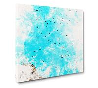 Flying Bats In Rwanda Watercolour Modern Canvas Wall Art Print Ready to Hang, Framed Picture for Living Room Bedroom Home Office Décor, 20x20 Inch (50x50 cm)