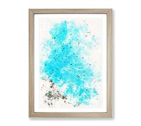 Flying Bats In Rwanda Watercolour Modern Framed Wall Art Print, Ready to Hang Picture for Living Room Bedroom Home Office Décor, Oak A3 (34 x 46 cm)