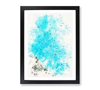 Flying Bats In Rwanda Watercolour Modern Framed Wall Art Print, Ready to Hang Picture for Living Room Bedroom Home Office Décor, Black A4 (34 x 25 cm)