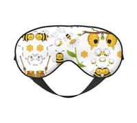 Flying Bees Daisy Double Sided Sleep Mask Soft Comfortable Light Blocking Eye Cover for Night Rest