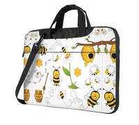 Flying Bees Daisy Honey Patterned 13 inch portable laptop bag with shoulder strap, can be worn as a crossbody bag
