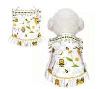 Flying Bees Daisy Honey Print Pet Breathable T-Shirt Skirt L
