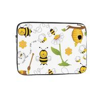 Flying Bees Daisy Honey Printed Laptop Sleeve Case 17 Inch - Protective Laptop Cover Bag Shockproof Notebook Computer Bag For Men And Women