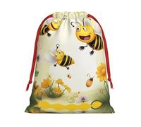Flying Bees Daisy Honey Ultra Soft Velvet Gift Bag, Comfortable To The Touch, Reusable