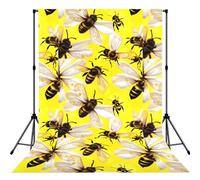 Flying Bees Daisy Honeys Anti-Wrinkle Photography Background Backdrop For Portrait, Party Decoration, Video Recording & Events - 5x7ft