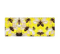 Flying Bees Daisy Honeys Desk Protector Mat, Extra Large and Durable Desk Pad with Non-Slip Backing for Home Office Use