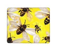 Flying Bees Daisy Honeys Enhanced Control Mouse Pad with Lock Stitch Edge Large Thick Non-Slip Desk Mat for Office Task