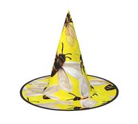 Flying Bees Daisy Honeys print Halloween hat parties, carnivals hat dances, cosplay. Costume Witches Party Adult
