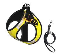 Flying Bees Daisy Honeys Print Pet Leash Vest,Breathable Mesh Pet Harness, Reflective For Small Medium Dogs Safe Easy Walking