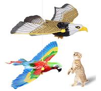 Flying Bird Cat Toy - 2 Pcs Electric Simulated Birds Interactive Cat Toy, Electric Rotating Flying Bird Cat Toy, Simulated Birds Hanging Pet Toy, Toys for Indoor Cats, Pet Intelligence Training Toys