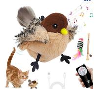 Flying Bird Cat Toy, Cat Flying Bird Toy, Cat Toy Flying Bird, Flying Bird for Cats, Electronic Flying Bird Cat Toy, The Wings Are Movable, The Sound Comes Out when Touched (G, With remote control)