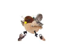 Flying Bird Cat Toy, Flapping Bird Hunting Cat Toy, Interactive Chirping Birds Cats Toys Flapping Wings, Cats Chasing Birds Figurines Flying Birdes Kitten Toys, Gifts for Pet Lovers (Brown A)