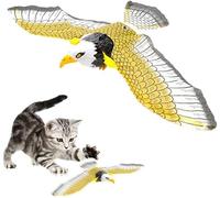 Flying Bird cat Toy, Hanging from The Ceiling and Spinning Toy, Cat Interactive Toy Supplies for Cats Simulation Bird Interactive Cat Toy for Indoor Cats zzhugyin (A)