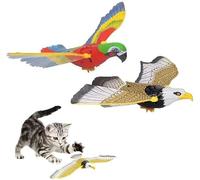 Flying Bird cat Toy, Hanging from The Ceiling and Spinning Toy, Cat Interactive Toy Supplies for Cats Simulation Bird Interactive Cat Toy for Indoor Cats zzhugyin (A+B)
