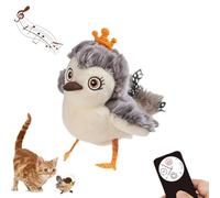 Flying Bird Cat Toy, Rechargeable Flapping Bird Sparrow, Flapping Wings & Lifelike Chirp Interactive Kitten Exercise for Cats Kittens Pet Indoor, Cats Birds Toy Flying with Feather Tail (Owl)