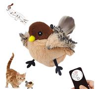Flying Bird Cat Toy, Rechargeable Flapping Bird Sparrow, Flapping Wings & Lifelike Chirp Interactive Kitten Exercise for Cats Kittens Pet Indoor, Cats Birds Toy Flying with Feather Tail (Sparrow)