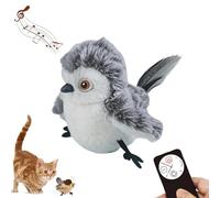 Flying Bird Cat Toy, Rechargeable Flapping Bird Sparrow, Flapping Wings & Lifelike Chirp Interactive Kitten Exercise for Cats Kittens Pet Indoor, Cats Birds Toy Flying with Feather Tail (Snowy owl)