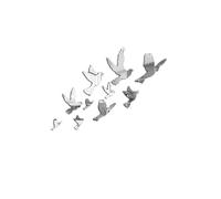 Flying Bird DIY Mural Silver Acrylic Mirror Wall Sticker