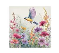 Flying Bird & Garden Blooms Print Cloth Napkins 20"X 20" Reusable Soft Napkin Dinner Cloth Napkin Home Decor Table Serviettes for Kitchen Wedding Daily Use