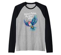 Flying Bird Indian Roller Watercolor Illustration Design Raglan Baseball Tee